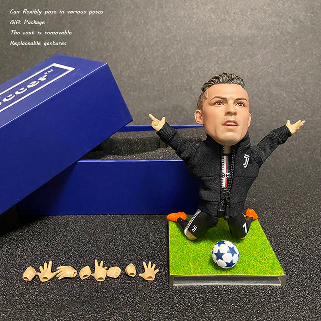 Football Star Action Figures - CR7, Messi, Neymar, Mbappé - 12-15cm Altura - Mini Bonecas de Futebol