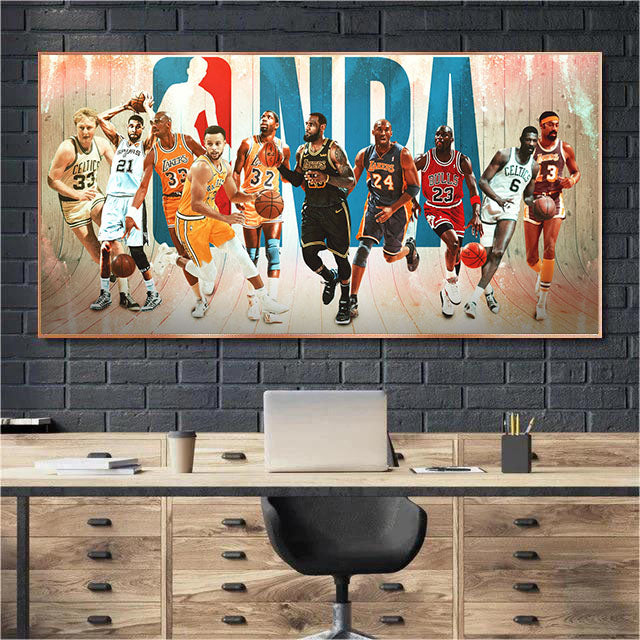 【NBA All-Time All-Stars】Horizontal 2:1 WallArt