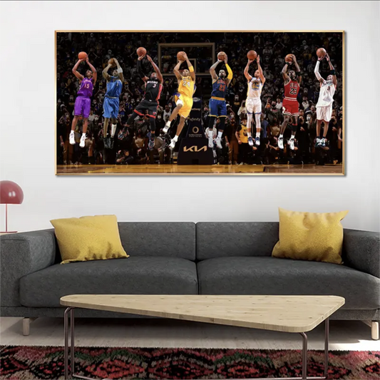 【Basketball All-Star Shooting】Horizontal 2:1 WallArt (8-Person)