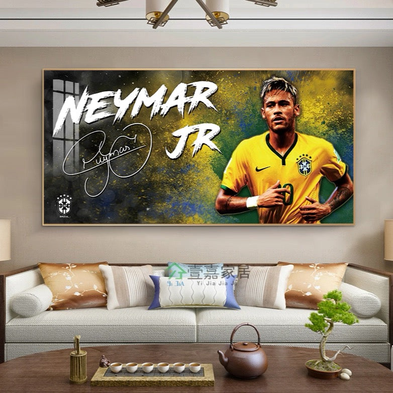 Neymar Jr. Horizontal 2:1 WallArt - Crystal Porcelain Painting - Aluminum Frame
