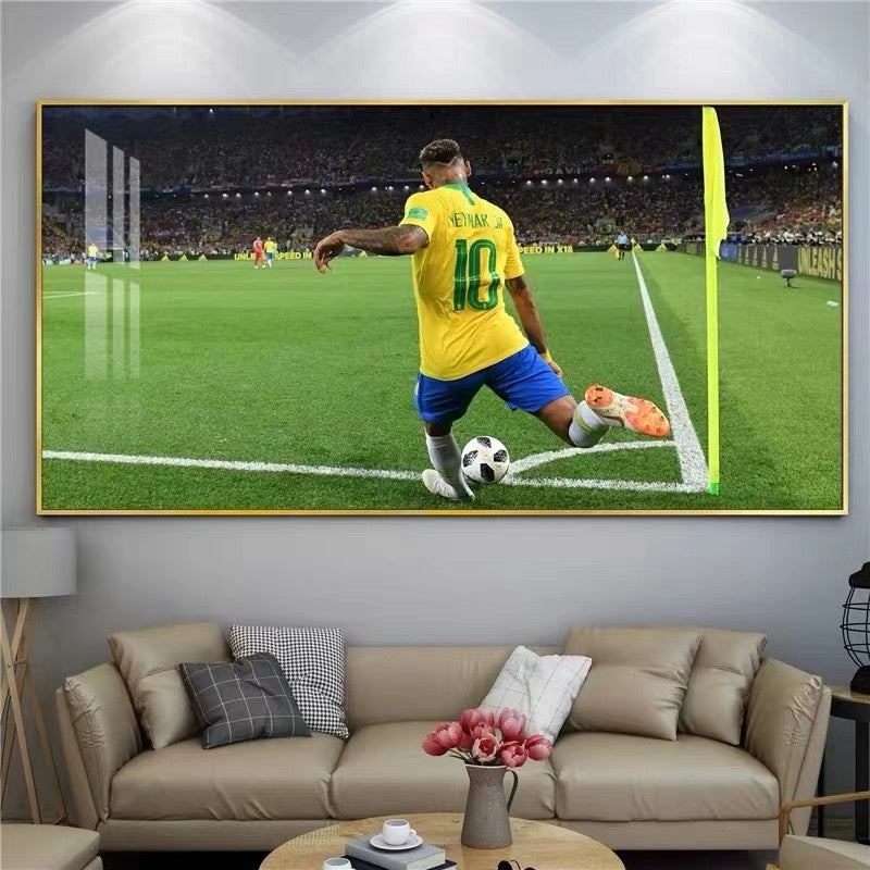 Neymar Jr. Horizontal 2:1 WallArt - Crystal Porcelain Painting - Aluminum Frame