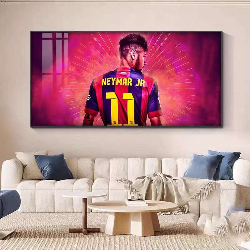 Neymar Jr. Horizontal 2:1 WallArt - Crystal Porcelain Painting - Aluminum Frame