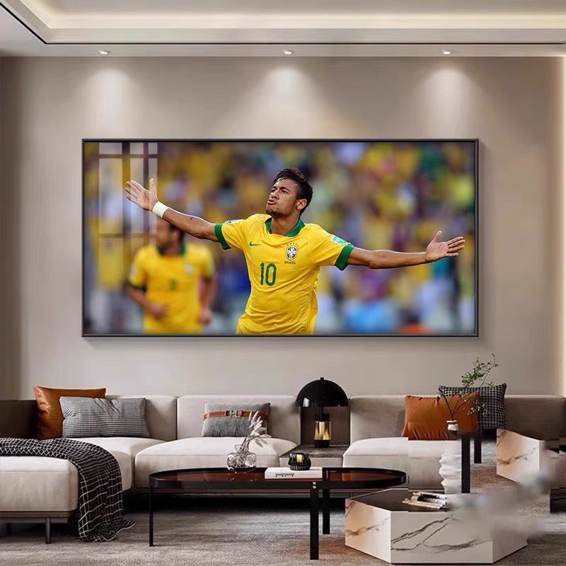 Neymar Jr. Horizontal 2:1 WallArt - Crystal Porcelain Painting - Aluminum Frame