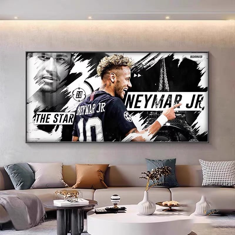 Neymar Jr. Horizontal 2:1 WallArt - Crystal Porcelain Painting - Aluminum Frame