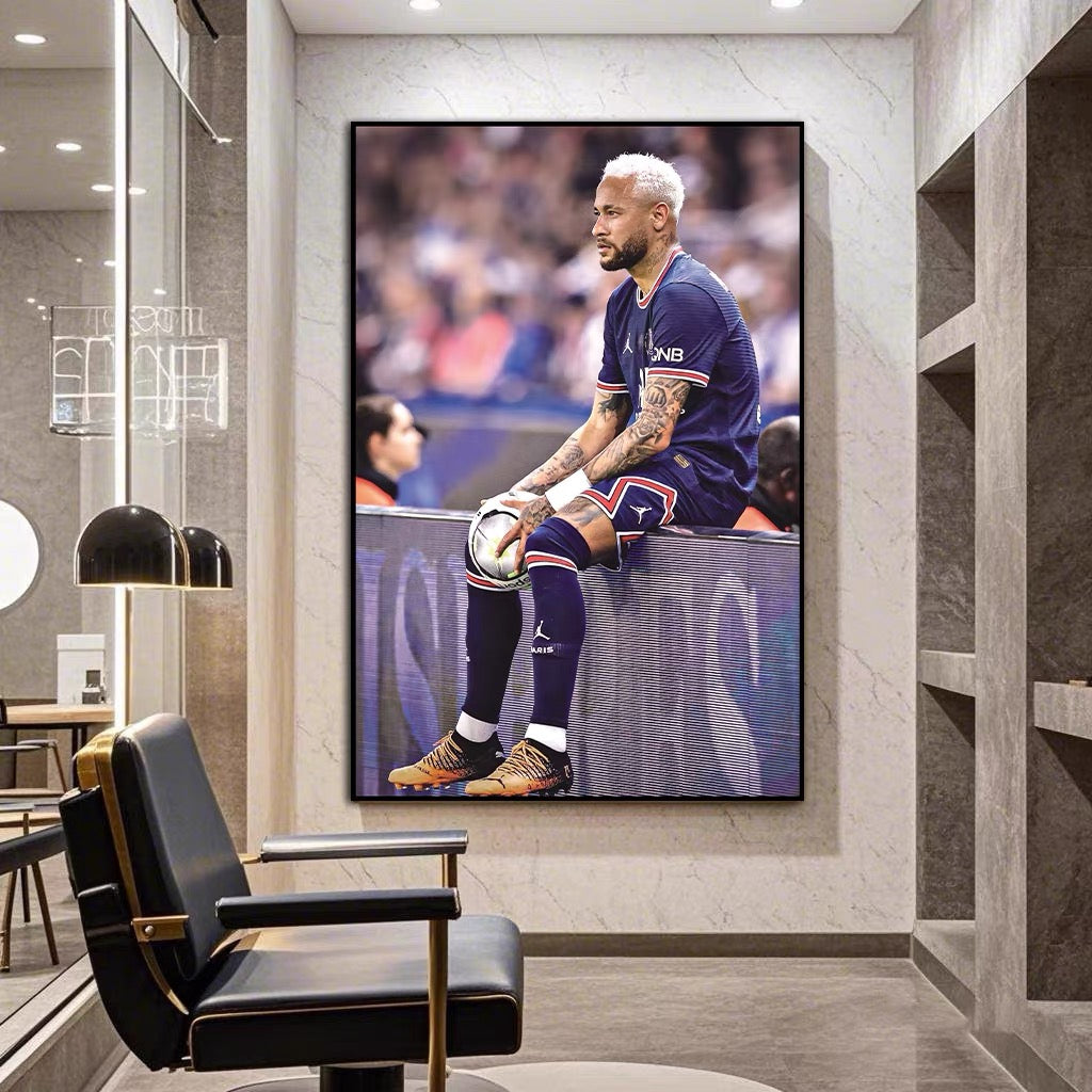 Neymar Jr. Horizontal 3:2 WallArt - Crystal Porcelain Painting - Aluminum Frame