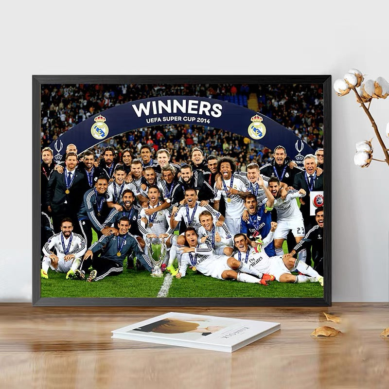 Real Madrid, Barcelona, Manchester United, Liverpool - Champions League WallArt