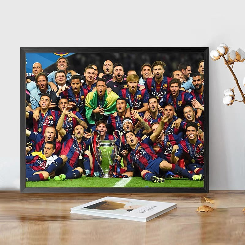 Real Madrid, Barcelona, Manchester United, Liverpool - Champions League WallArt