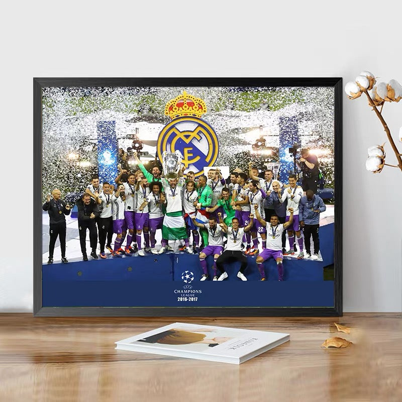 Real Madrid, Barcelona, Manchester United, Liverpool - Champions League WallArt