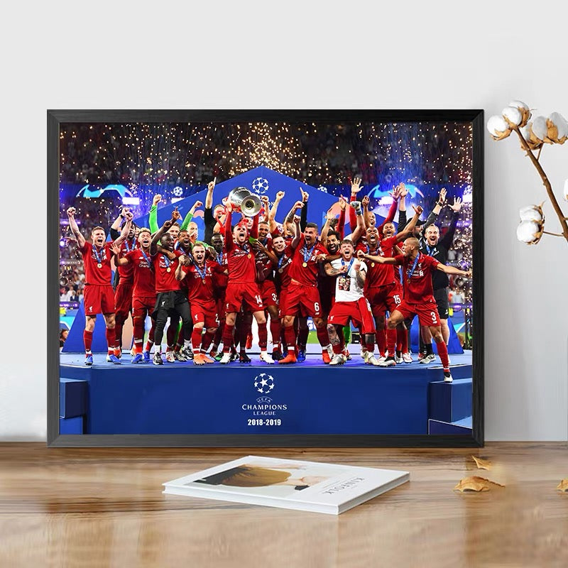 Real Madrid, Barcelona, Manchester United, Liverpool - Champions League WallArt