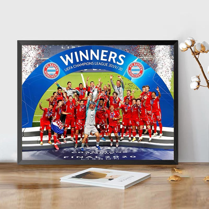 Real Madrid, Barcelona, Manchester United, Liverpool - Champions League WallArt