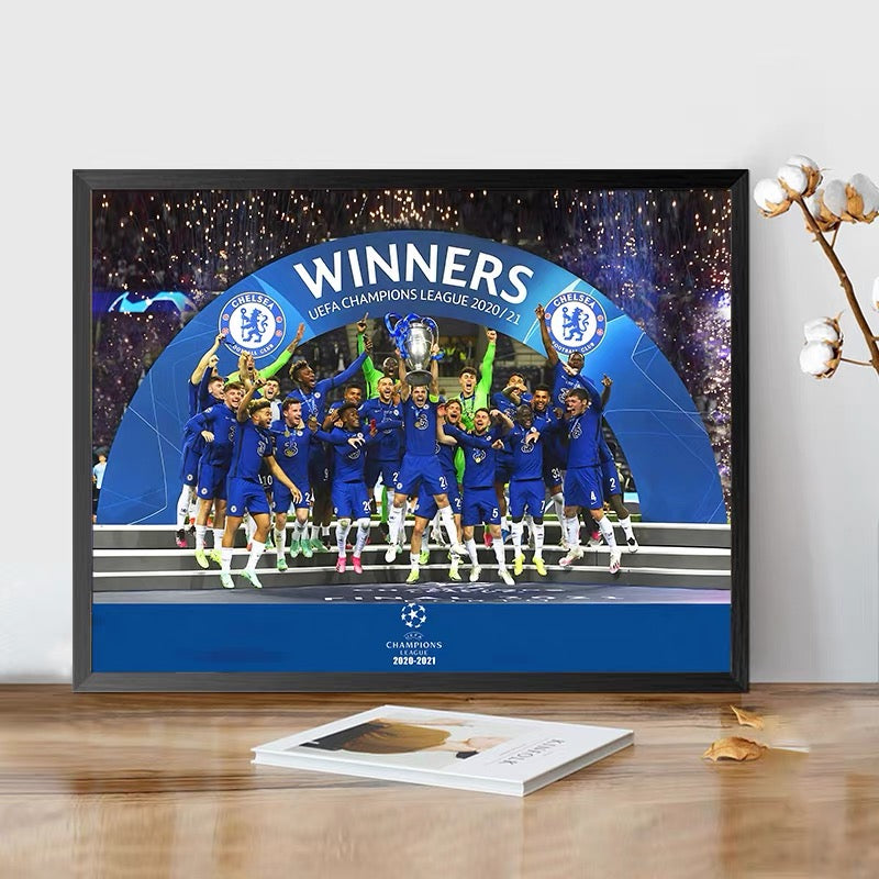 Real Madrid, Barcelona, Manchester United, Liverpool - Champions League WallArt