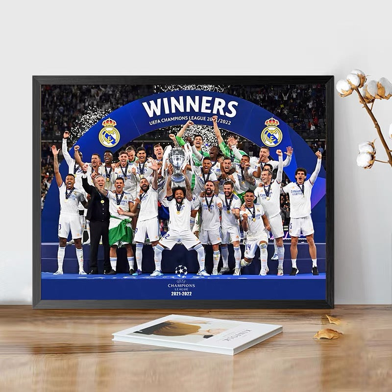Real Madrid, Barcelona, Manchester United, Liverpool - Champions League WallArt