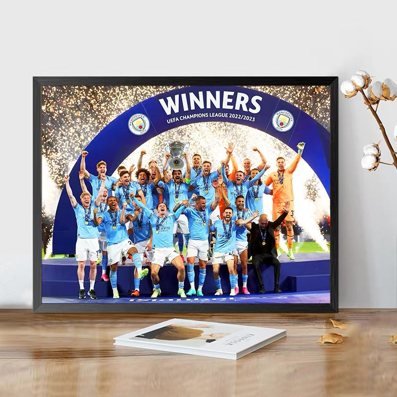 Real Madrid, Barcelona, Manchester United, Liverpool - Champions League WallArt