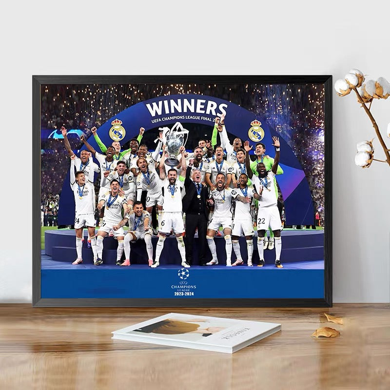 Real Madrid, Barcelona, Manchester United, Liverpool - Champions League WallArt