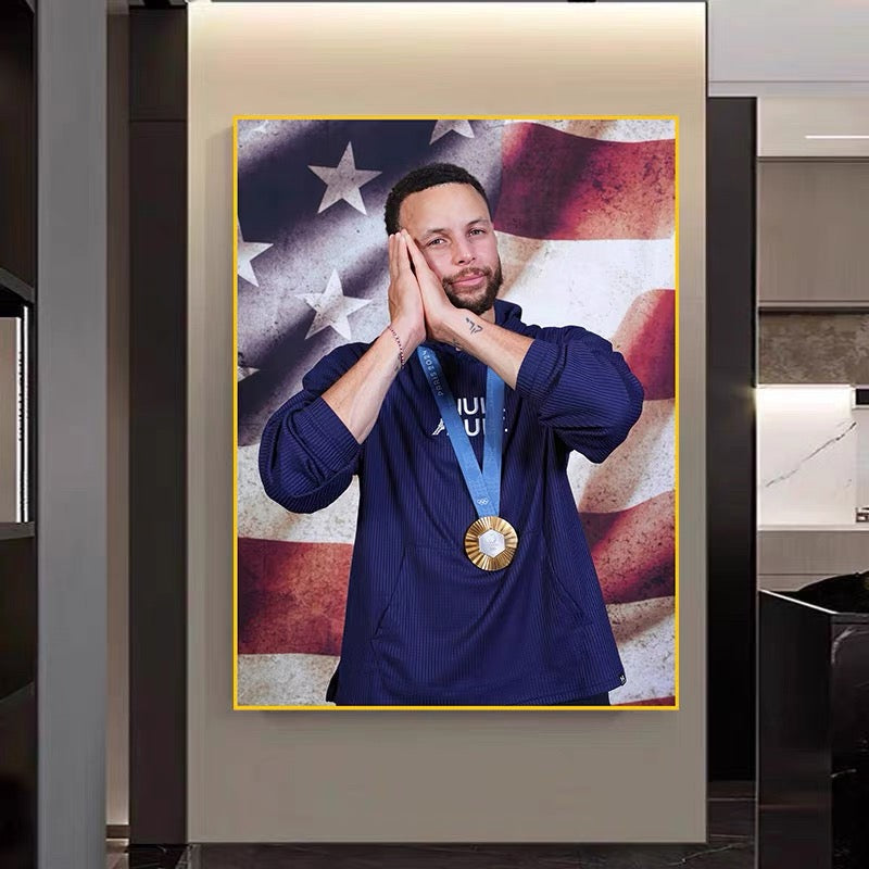 LeBron Curry Durant Team USA Olympics🥇 Vertical 2:3 WallArt