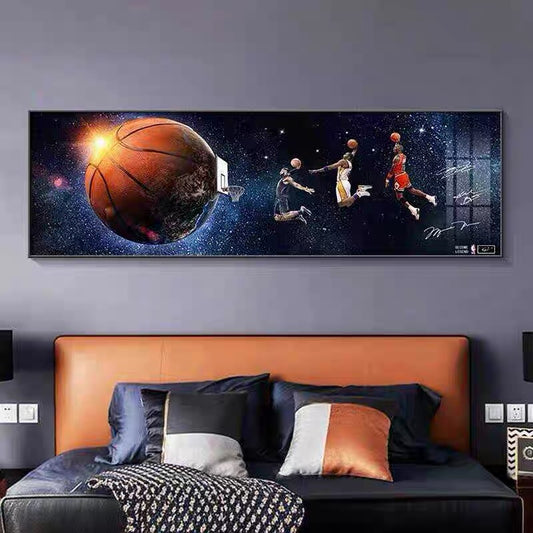 Michael Jordan🐐Kobe🐍James👑 Horizontal 3:1 WallArt