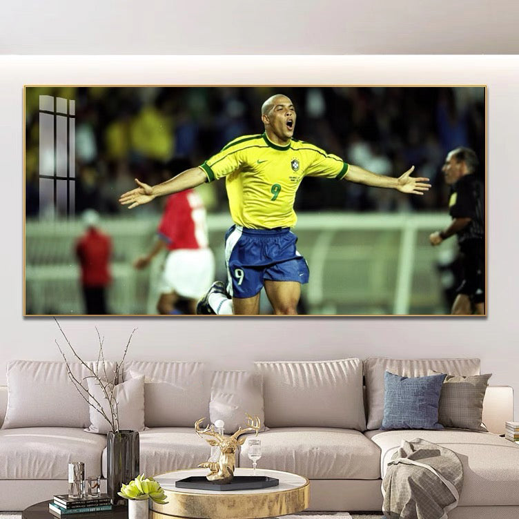 R9 Ronaldo Nazário - Horizontal 2:1 WallArt - Crystal Porcelain Painting - Aluminum Frame
