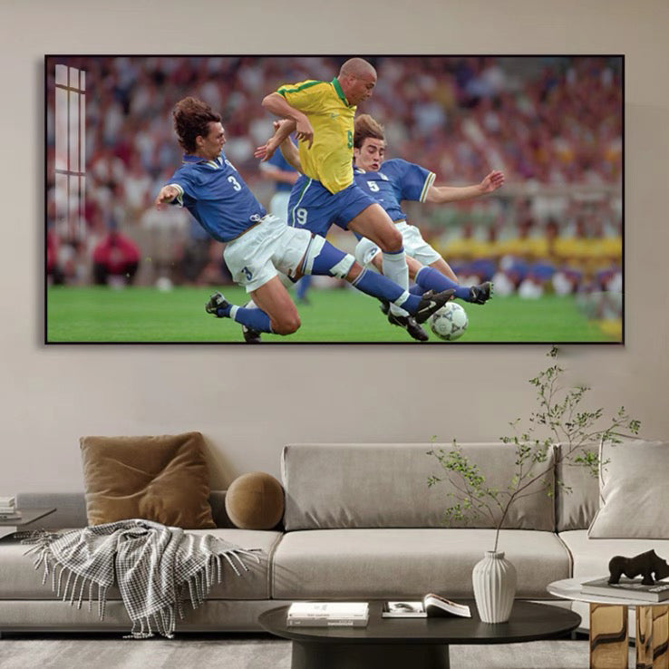 R9 Ronaldo Nazário - Horizontal 2:1 WallArt - Crystal Porcelain Painting - Aluminum Frame