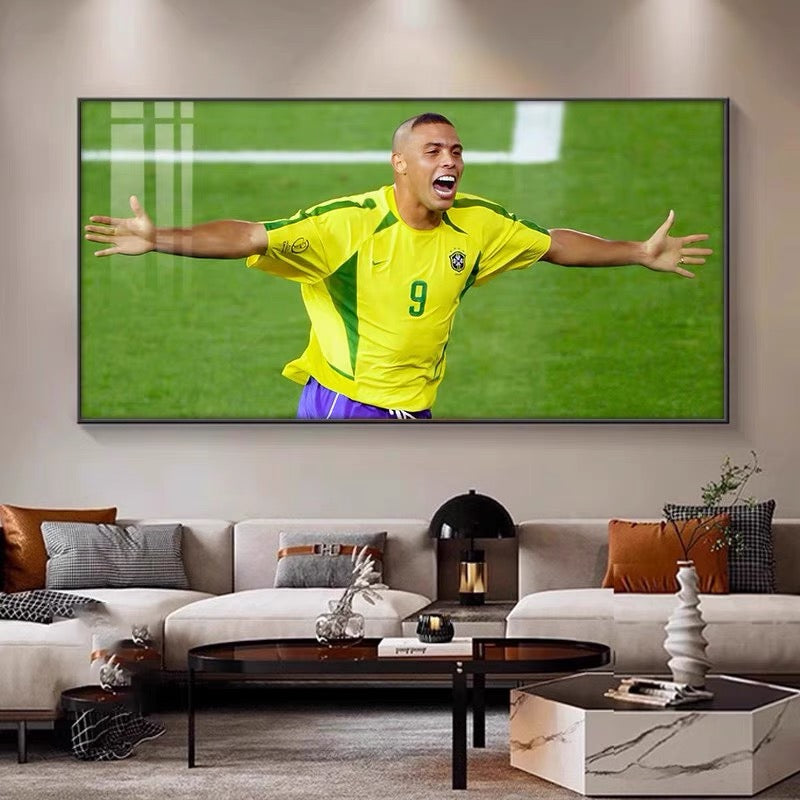 R9 Ronaldo Nazário - Horizontal 2:1 WallArt - Crystal Porcelain Painting - Aluminum Frame
