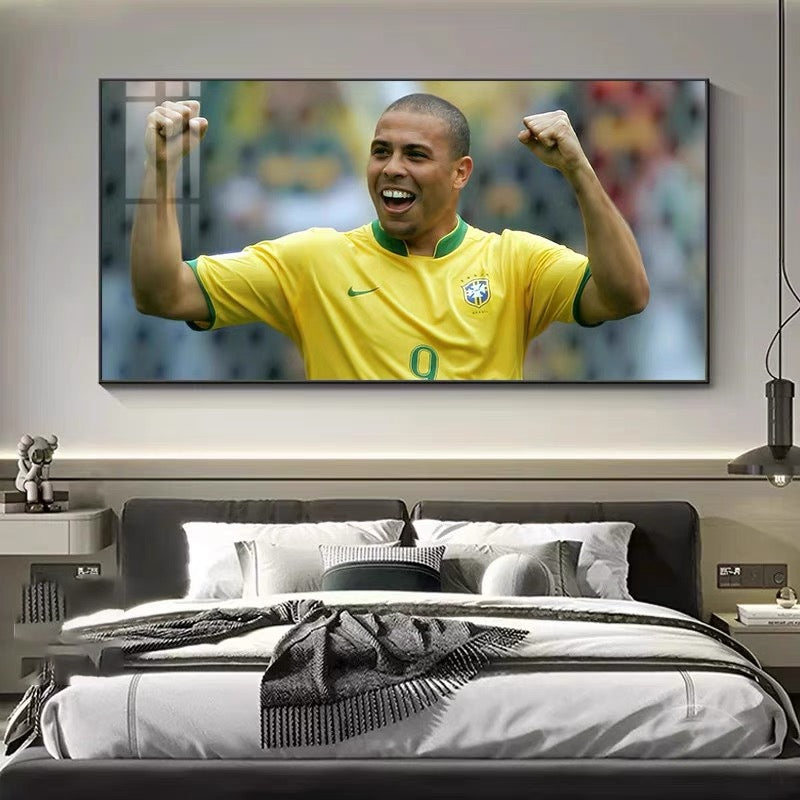 R9 Ronaldo Nazário - Horizontal 2:1 WallArt - Crystal Porcelain Painting - Aluminum Frame