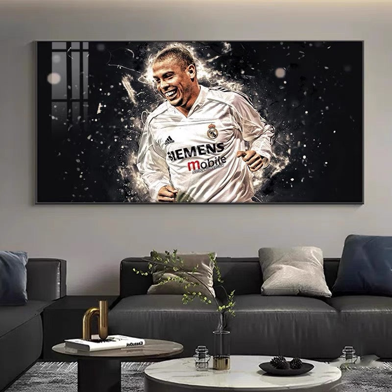 R9 Ronaldo Nazário - Horizontal 2:1 WallArt - Crystal Porcelain Painting - Aluminum Frame