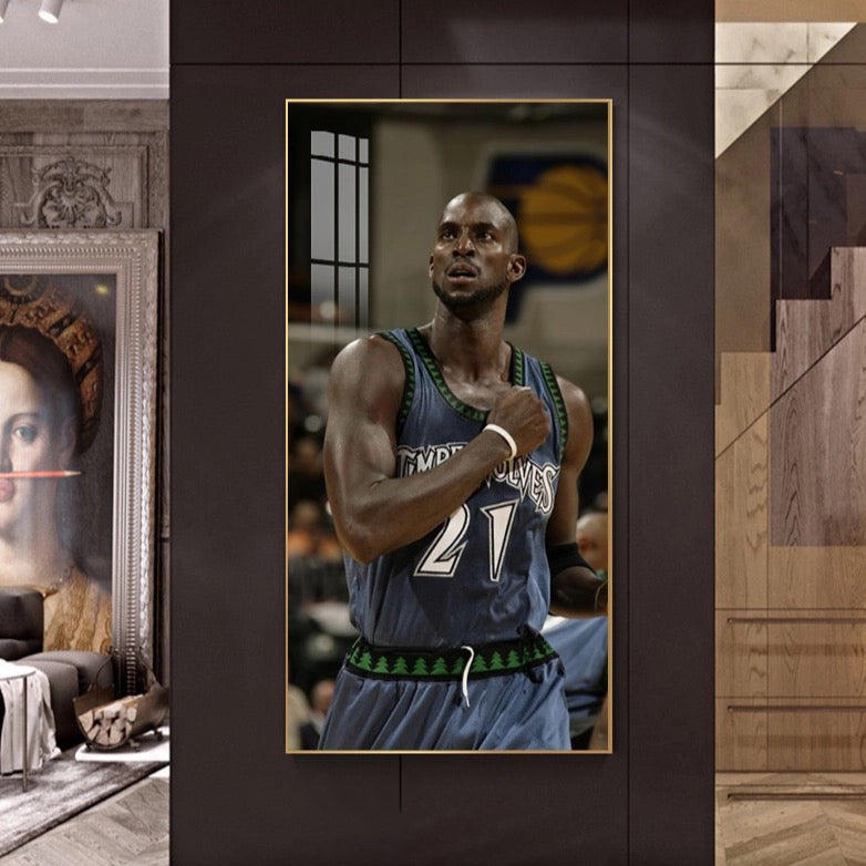 Kevin Maurice Garnett 2:1 WallArt - Crystal Porcelain Painting - Aluminum Frame