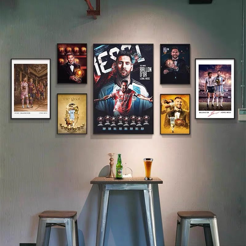 Lionel Messi 8 Ballon d'Or - Vertical 2:3 WallArt