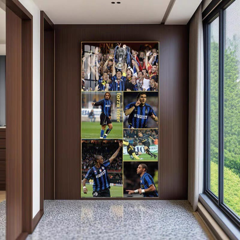 Inter Milan Vertical 1:2 WallArt - Crystal Porcelain Painting - Aluminum Frame
