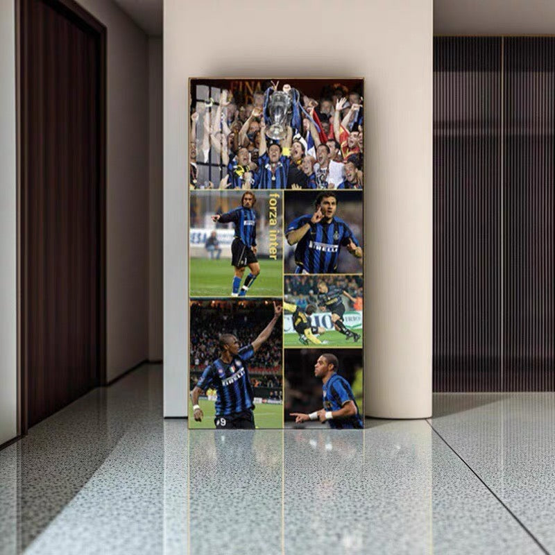Inter Milan Vertical 1:2 WallArt - Crystal Porcelain Painting - Aluminum Frame
