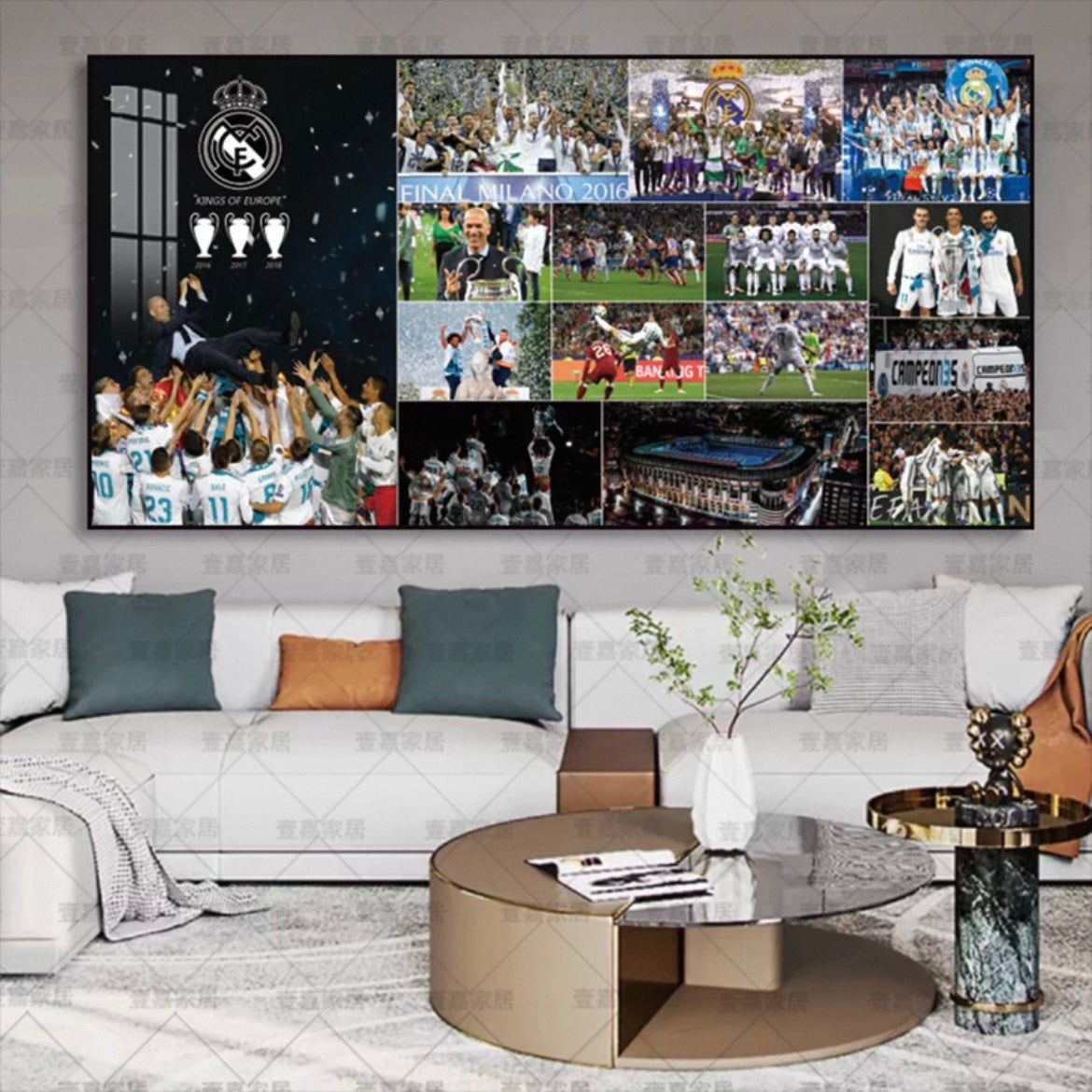 Real Madrid - Barcelona - Manchester City - Manchester United - Arsenal Horizontal 2:1 WallArt