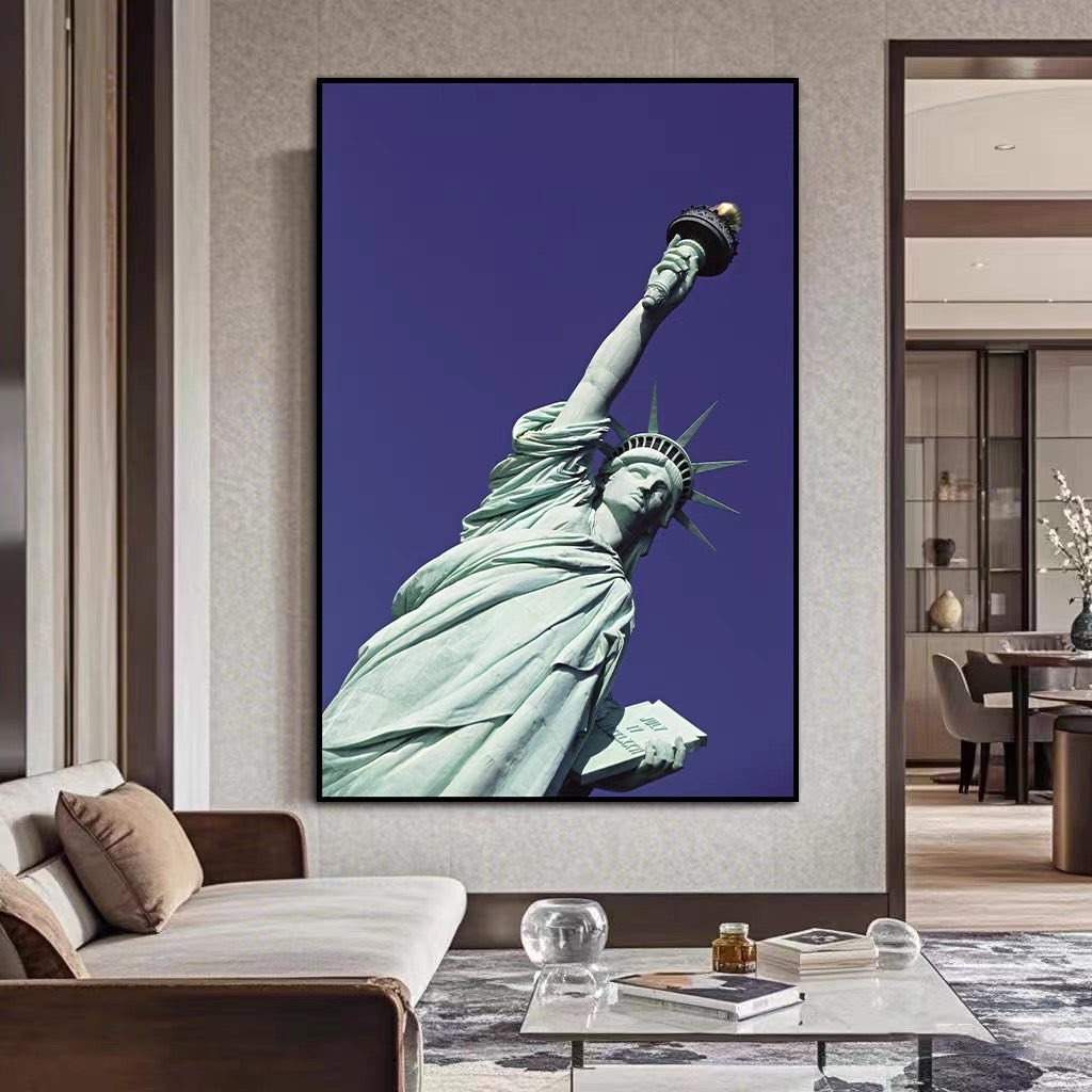 Statue Of Liberty 🗽 Vertical 2:3 WallArt - Crystal Porcelain Painting - Aluminum Frame