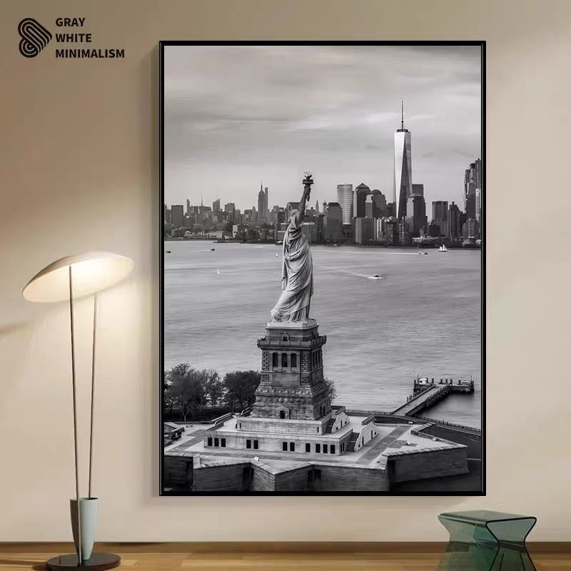 Statue Of Liberty 🗽 Vertical 2:3 WallArt - Crystal Porcelain Painting - Aluminum Frame