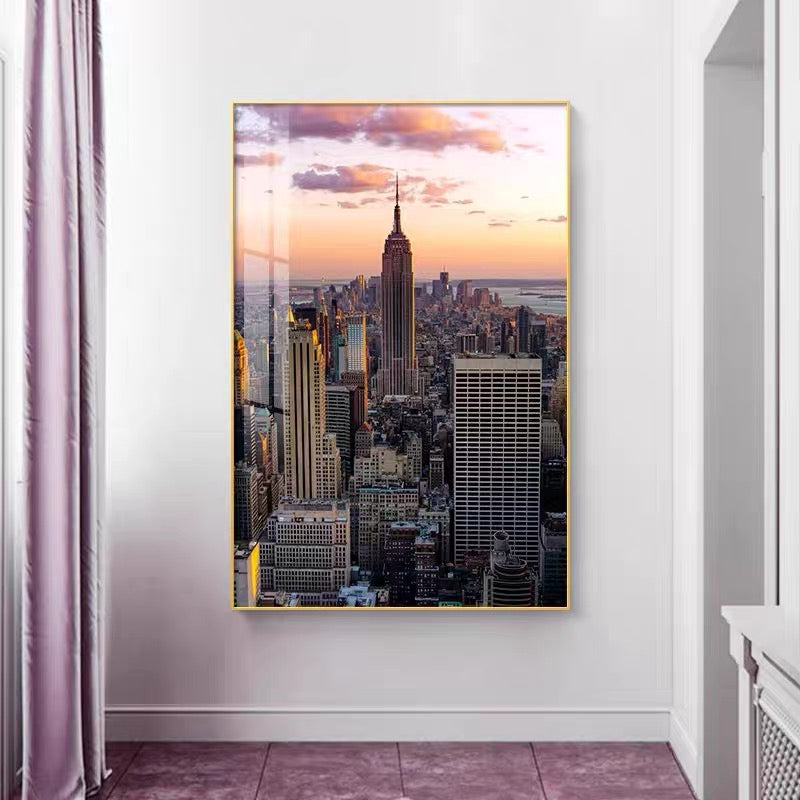 City Architecture 🏙️ Vertical 2:3 WallArt - Crystal Porcelain Painting - Aluminum Frame