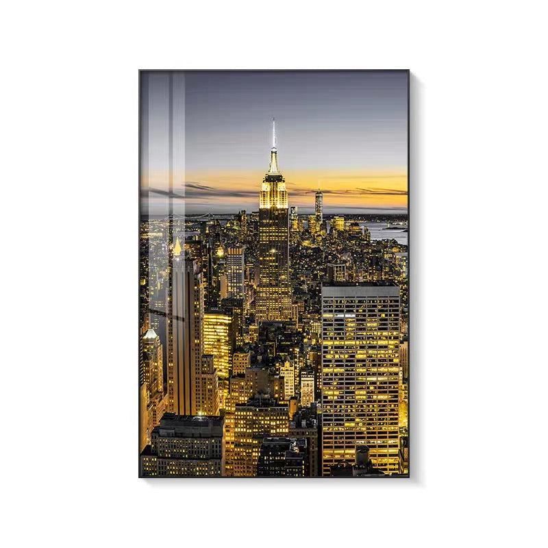 City Architecture 🏙️ Vertical 2:3 WallArt - Crystal Porcelain Painting - Aluminum Frame