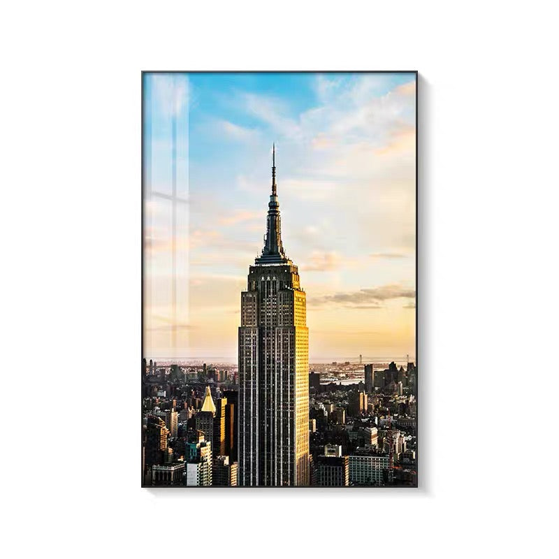 City Architecture 🏙️ Vertical 2:3 WallArt - Crystal Porcelain Painting - Aluminum Frame