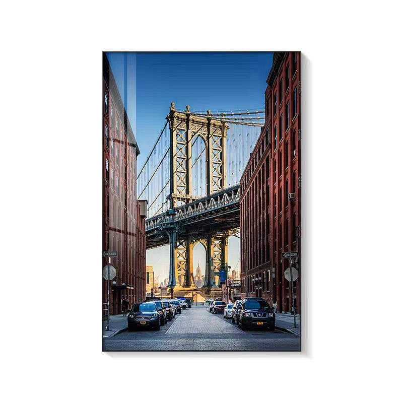 City Architecture 🏙️ Vertical 2:3 WallArt - Crystal Porcelain Painting - Aluminum Frame