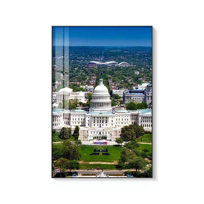 City Architecture 🏙️ Vertical 2:3 WallArt - Crystal Porcelain Painting - Aluminum Frame