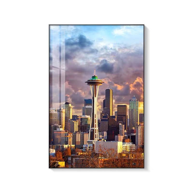 City Architecture 🏙️ Vertical 2:3 WallArt - Crystal Porcelain Painting - Aluminum Frame