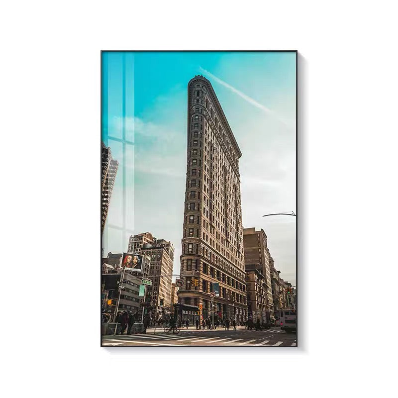 City Architecture 🏙️ Vertical 2:3 WallArt - Crystal Porcelain Painting - Aluminum Frame