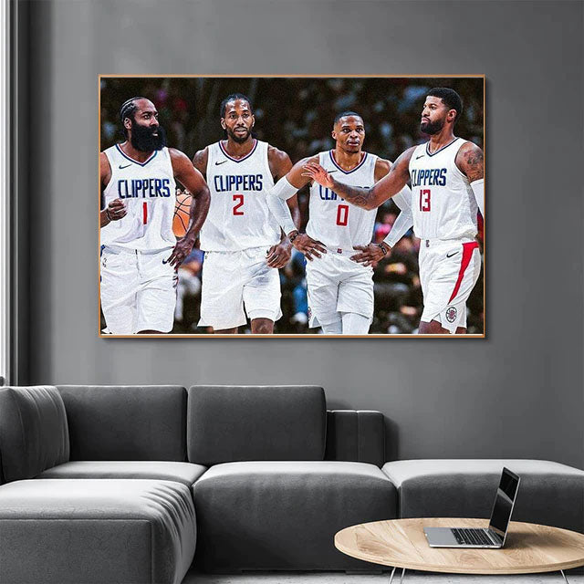 Clippers Wall Art(James Harden, Westbrook, Leonard, Paul George)
