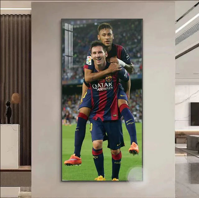 Neymar Jr. Vertical 1:2 WallArt - Crystal Porcelain Painting - Aluminum Frame