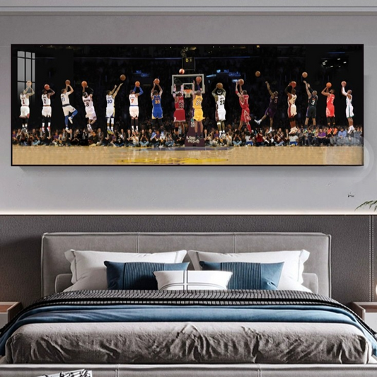 【Basketball All-Star Shooting】Horizontal 3:1 WallArt (16-Person)