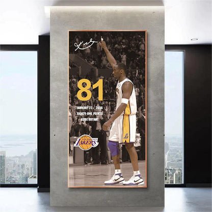 Kobe Bryant 🐍 Gigi - Vertical 1:2 WallArt - Crystal Porcelain Painting - Aluminum Frame