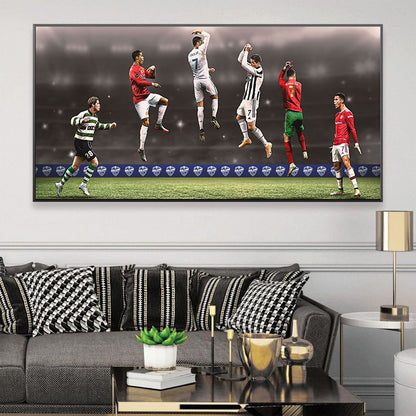 Cristiano Ronaldo - Horizontal 2:1 WallArt - Crystal Porcelain Painting - Aluminum Frame