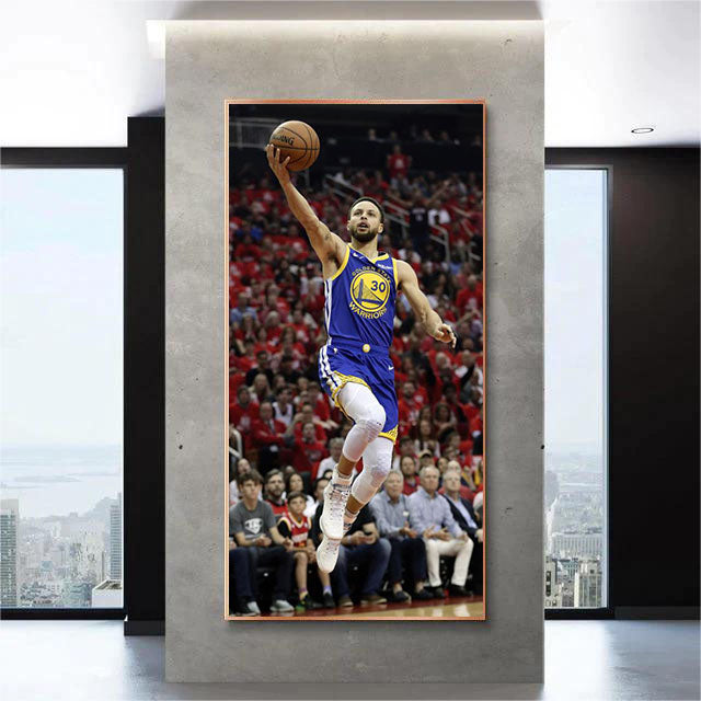 Stephen Curry - Vertical 1:2 WallArt - Crystal Porcelain Painting - Aluminum Frame