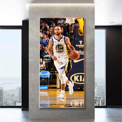 Stephen Curry - Vertical 1:2 WallArt - Crystal Porcelain Painting - Aluminum Frame