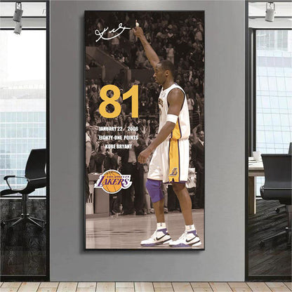 Kobe Bryant 🐍 Gigi - Vertical 1:2 WallArt - Crystal Porcelain Painting - Aluminum Frame