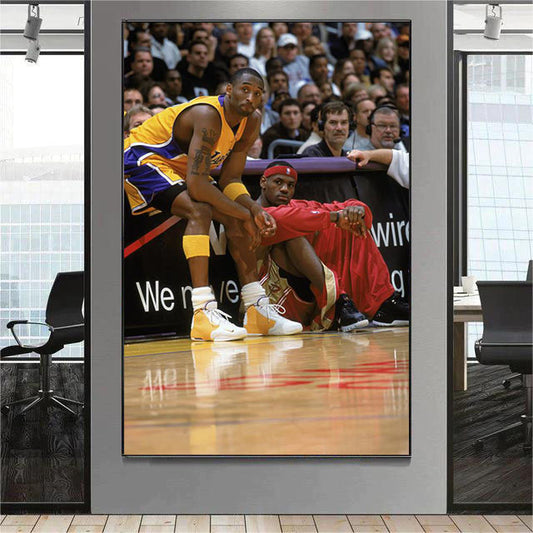 Kobe Bryant 🐍 LeBron James👑 Vertical 2:3 WallArt