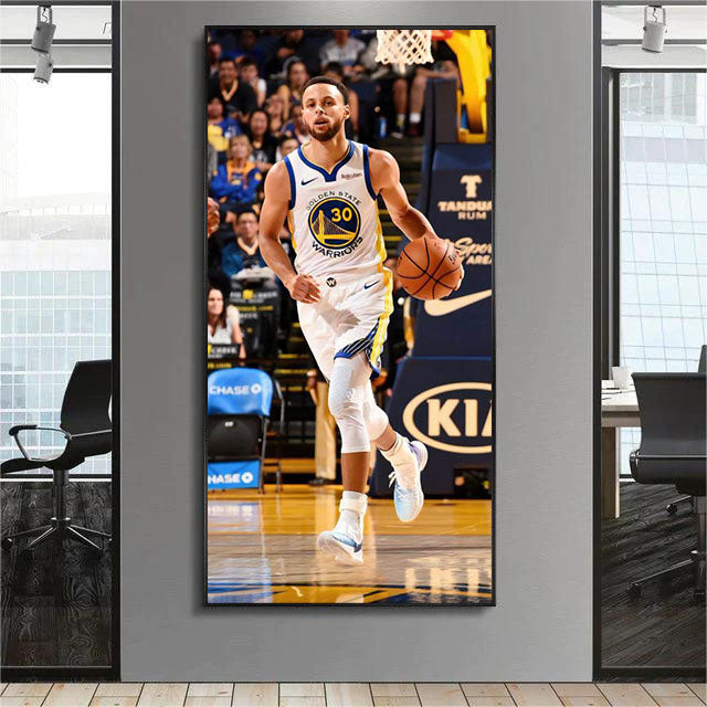 Stephen Curry - Vertical 1:2 WallArt - Crystal Porcelain Painting - Aluminum Frame