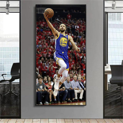 Stephen Curry - Vertical 1:2 WallArt - Crystal Porcelain Painting - Aluminum Frame